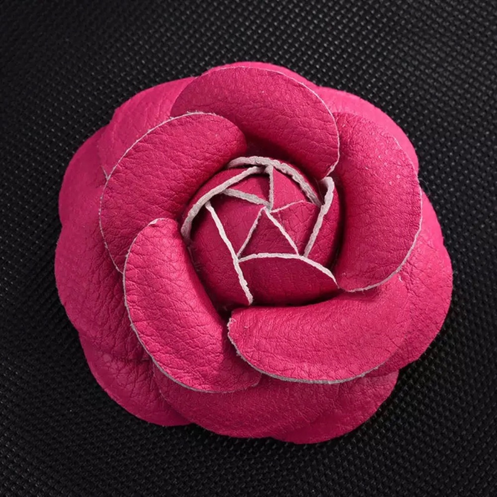 Camellia Flower Magnetic Vegan Leather Bag Charm - Picture 9 of 15